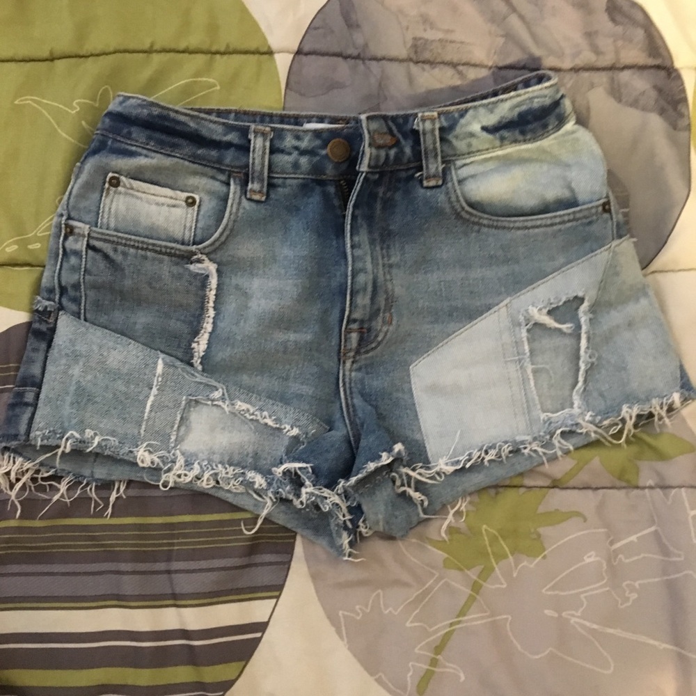 Zara Denim Repaired Shorts